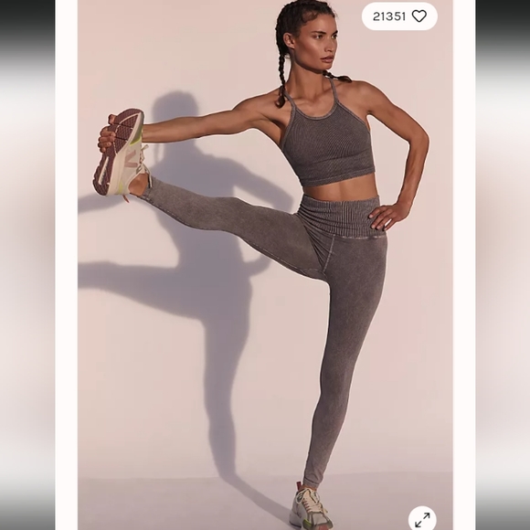 Free People Pants - NEW FP Movement Good Karma 7/8 Length Leggings in Washed Grey Size M/L